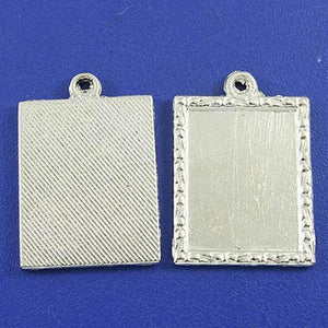 8pcs nickel tone picture frame charms h3104