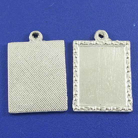 8pcs nickel tone picture frame charms h3104