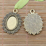 3colors to pick  flowers rim oval shaped cabochon settings EF2467-2469