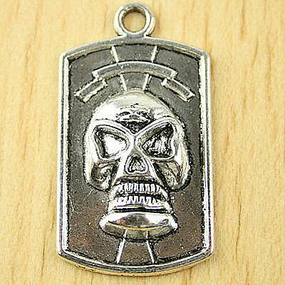 4pcs dark silver tone skull pendant h1731