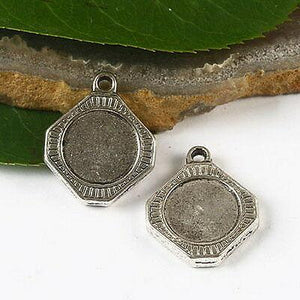 10pcs Tibetan silver diamond picture frame charms h2847