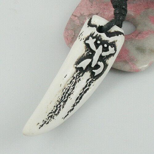 tooth design Imitate with wooden beads Pendant Necklace C846