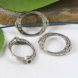 30 piezas de 19 x 15 mm. Adecuado para cuentas redondas de 12 mm, marco de cuentas ovaladas elaborado en plata tibetana h0932