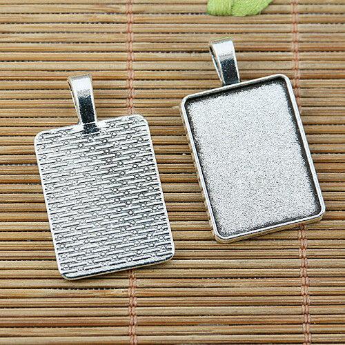 5pcs tibetan silver color rectangle shaped (17x24mm) cabochon settings EF2491-1