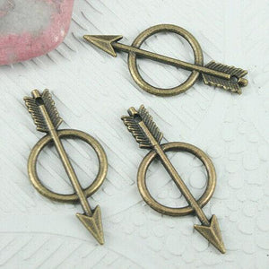 24pcs antiqued bronze tone 2sided arrow charms EF0849