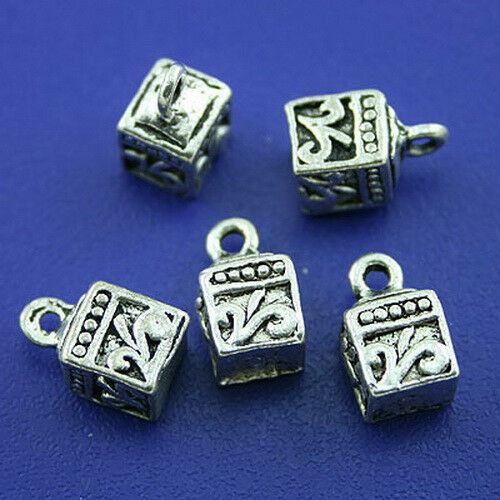 20pcs tibetan silver square charms findings h1521