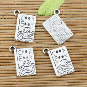 12pcs tibetan silver color Cook Book design charms EF2270