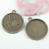 Pick ! A set (12kinds) constellations cabochon settings in antiqued bronze tone