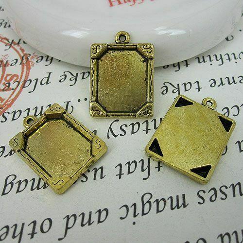 10pcs 20x16mm dark gold-tone picture frame charm G452