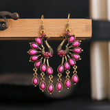 Fashion Jewelry Hook Earring The peacock Sapphire Earring Big Retro Earring