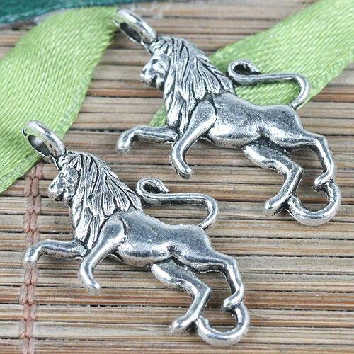 16pcs tebetan silver color lion design charms EF0294