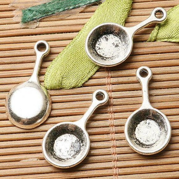 60pcs dark silver color pan design charms  EF2797