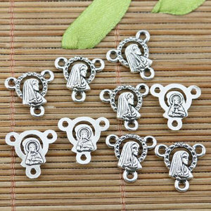 34pcs tibetan silver color religious 3holes connector EF2313