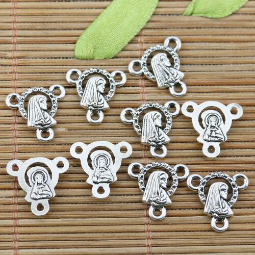34pcs tibetan silver color religious 3holes connector EF2313