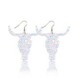 Fashion Jewelry Hook Earring Cute Cow Head sequins Leather earrings