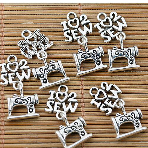10pcs Tibetan silver sewing machine charms EF1391