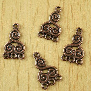 20pcs antiqued copper tone spiral shape charmsm llink connector findings H1907
