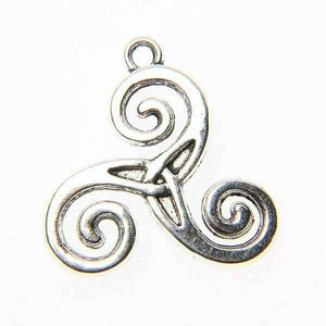 10Pcs  tibetan silver tone 24mm WIDE swirl pattern design charms EF3575