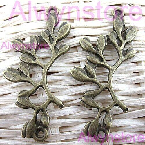 6pcs 38x16mm antiqued bronze  loops branch connector G7