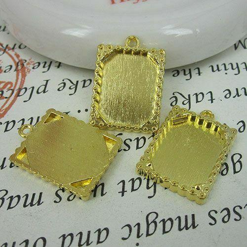 10pcs 20x16mm gold-tone picture frame charm G455