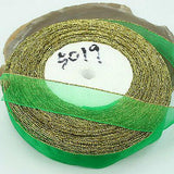 1roll 50 Yards gold-edge Sheer Organza Ribbon,20mm Wide assorted free ship