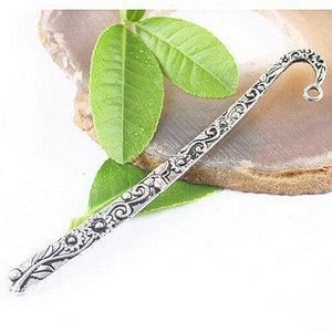 dark silver tone flower bookmark h3366 2pcs