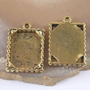 10pcs dark gold tone picture frame charm h3389