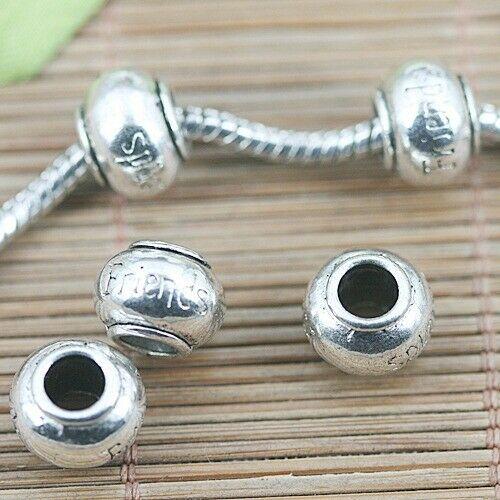 7pcs tibetan silver color round 2sided Friends carved loose beads  H2421