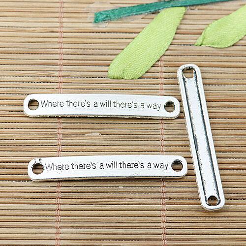 8pcs tibetan silver color words bar connector EF2555