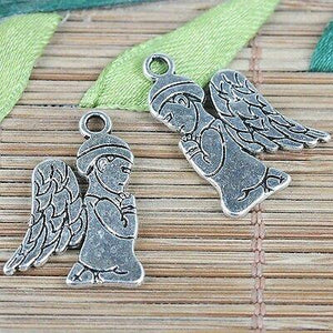 12pcs tibetan silver color praying angel design charms EF0216