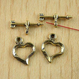 20sets dark gold tone Heart Toggle Clasps h0878