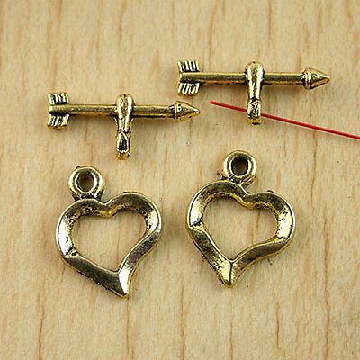 20sets dark gold tone Heart Toggle Clasps h0878