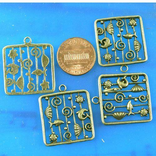 8pcs antiqued bronze barbecue design pendant G1463