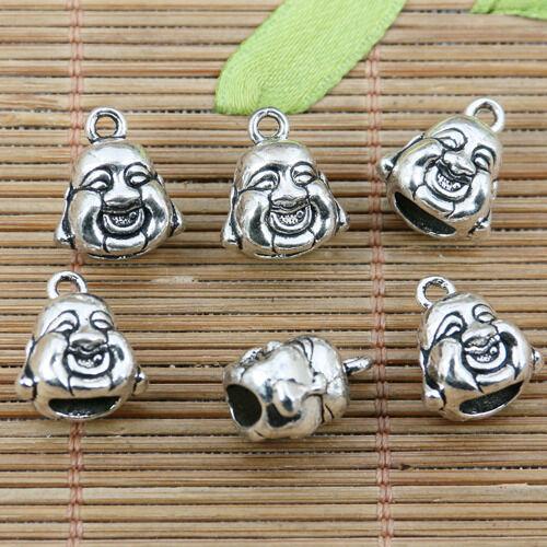 7pcs tibetan silver color 2sided Buddha charms EF2314