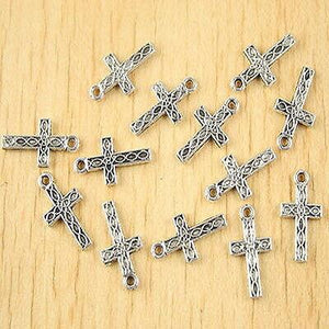 40pcs Tibetan silver little cross charms h2694