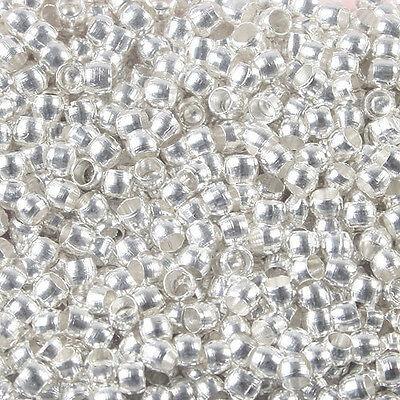 1000 Pcs Silver tone 2mm crimps round spacer findings h0287