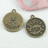 A set of (12kind) constellations CHARMS in antiqued bronze tone Assorted FASHION