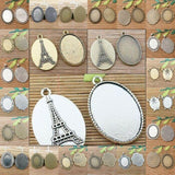 Pick 3-colors Multi-styles  oval shaped cabochon setting in 35x25mm  DIY making