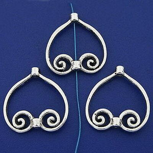 10pcs tibetan silver color heart shaped frame charms h3301