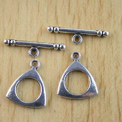 14Sets Tibetan Silver Rope Toggle Clasps H1208