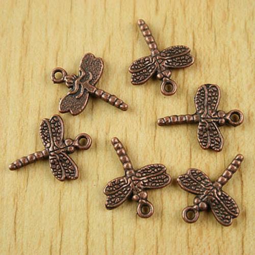 20pcs antiqued copper tone dragonfly charms h1909