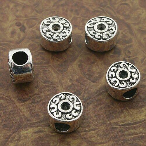 8pcs Tibetan Silver 2sided delicate spacer Beads fit bracelet L0161