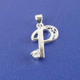 SILVER plated Alphabet Letters for 26pcs with Crystal Rhinestone pendant charms