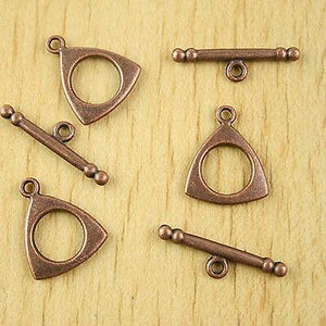 15sets copper-tone  triangle toggle clasps h1381