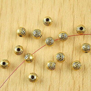 40pcs dark gold-tone round spacer beads h2285