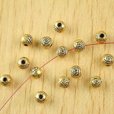 40pcs dark gold-tone round spacer beads h2285