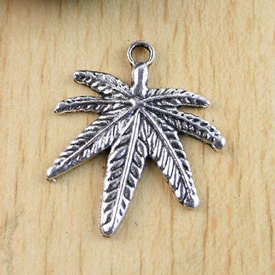 6pcs Tibetan silver color hemp fimble leaf design Charms alloy metal H1197