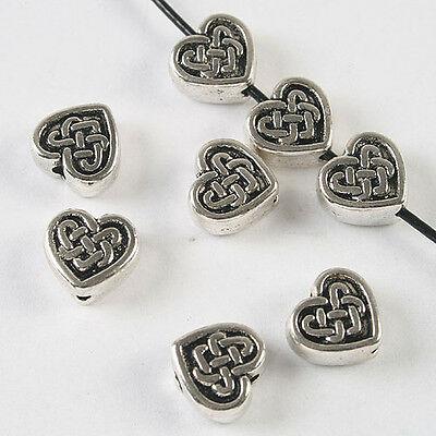 20pcs dark silver tone heart spacer beads 9.5mm h3889