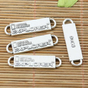 8pcs tibetan silver tone 32mm long EXPLORER bar connector EF2222