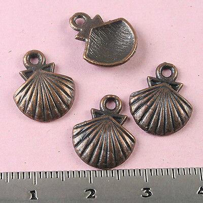 40pcs copper-tone shell charms findings h1825